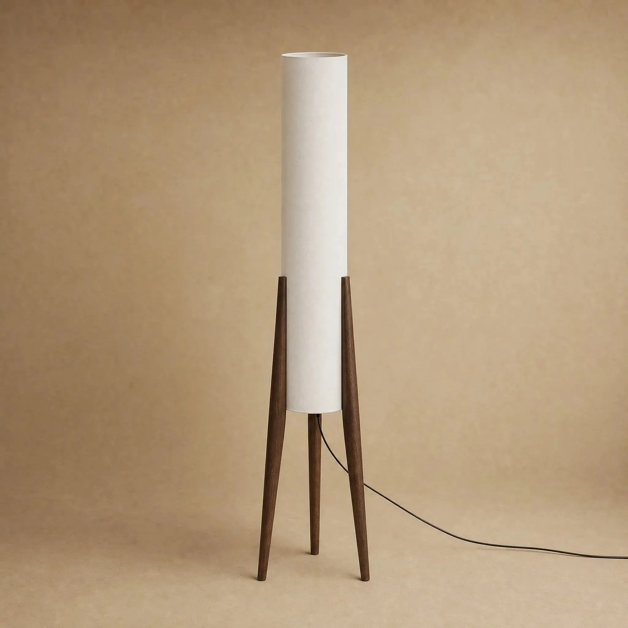 Floor Lamp Wood Tripod Column | Nagiro