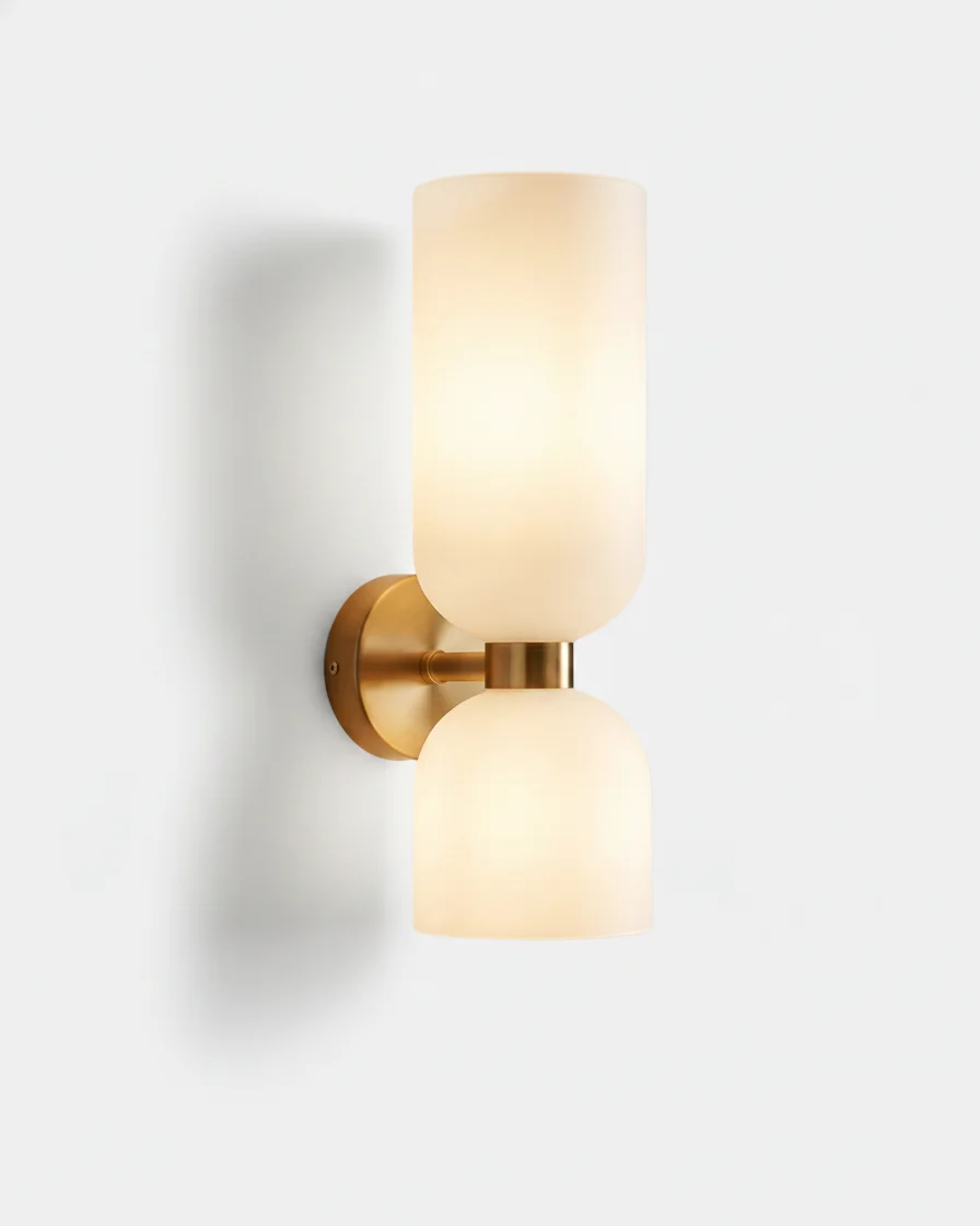 Wall Sconce Glass Architectural Dual Light | Lodya