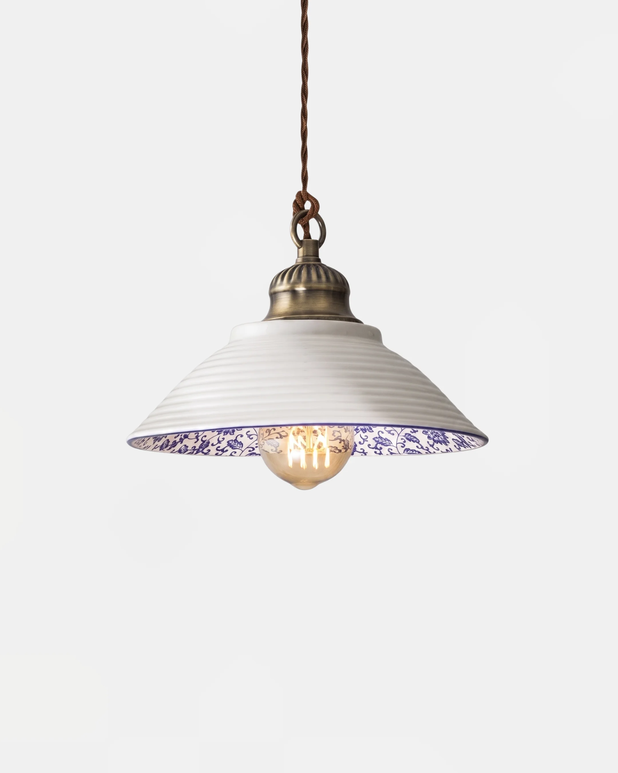 Pendant Light Ceramic Floral Shade | Klaria