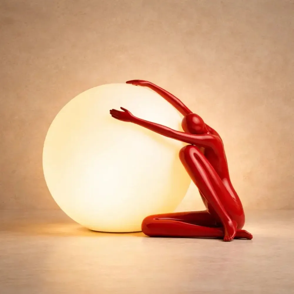 Table Lamp Resin Sculpted Sphere | Orbélya