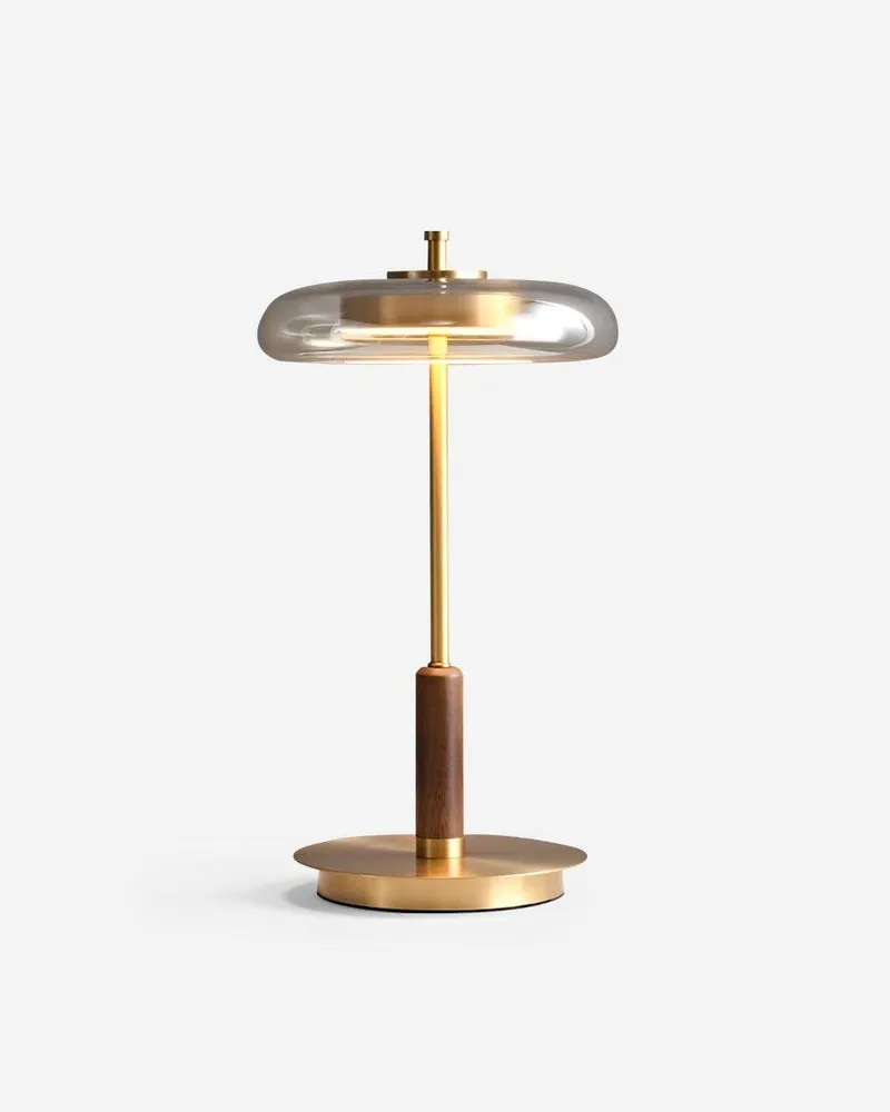 Table Lamp in Brass and Amber Glass | Tocris