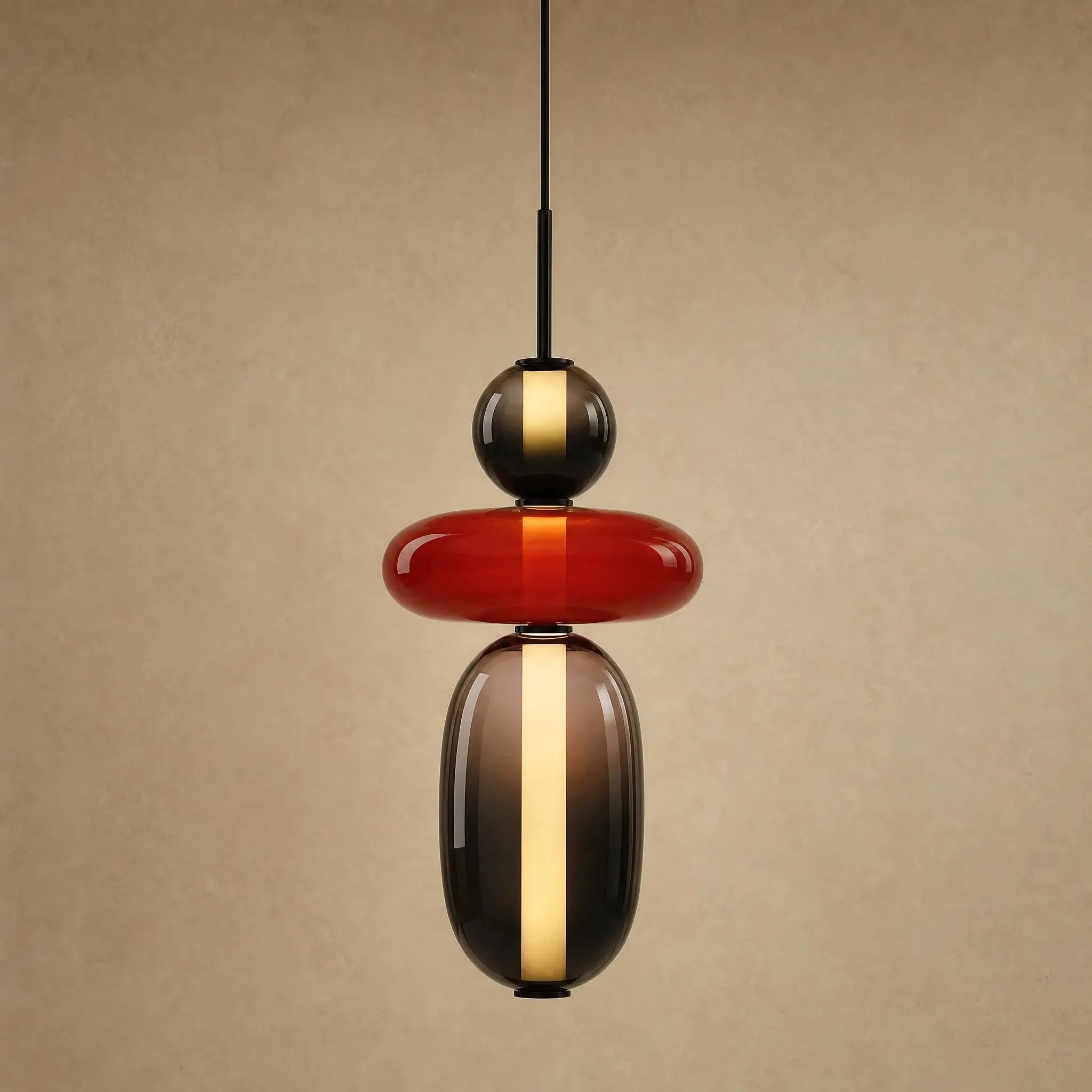 Pendant Light Glass Stacked Beads | Zuccara