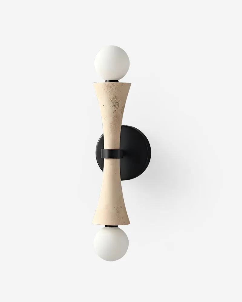 Wall Sconce Travertine and Opal Glass | Faro