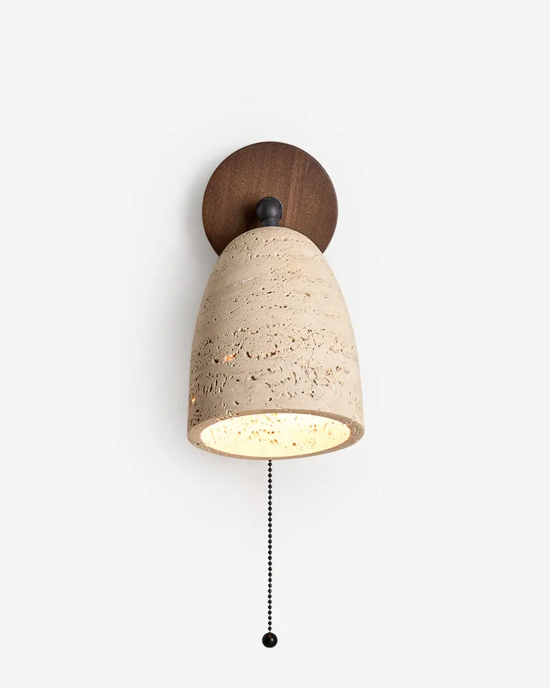 Wall Sconce Travertine and Walnut Wood | Bova