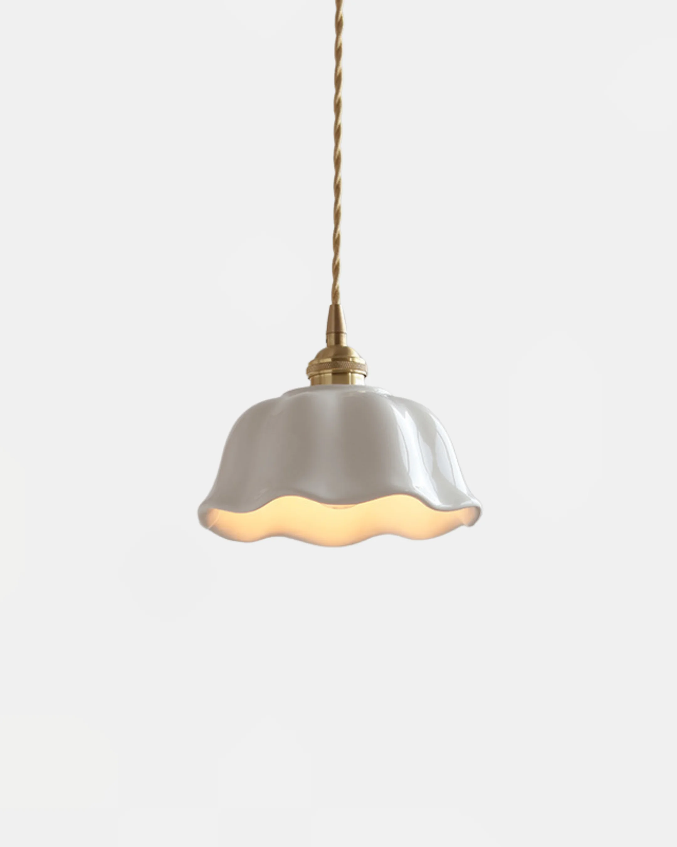 Pendant Light Ceramic Scalloped Shade | Ramiko