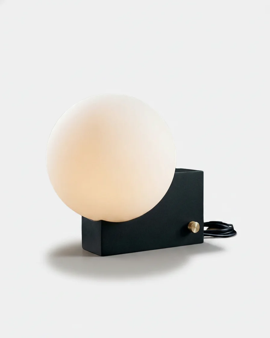 Table Lamp Opal Glass Metal Base | Tero