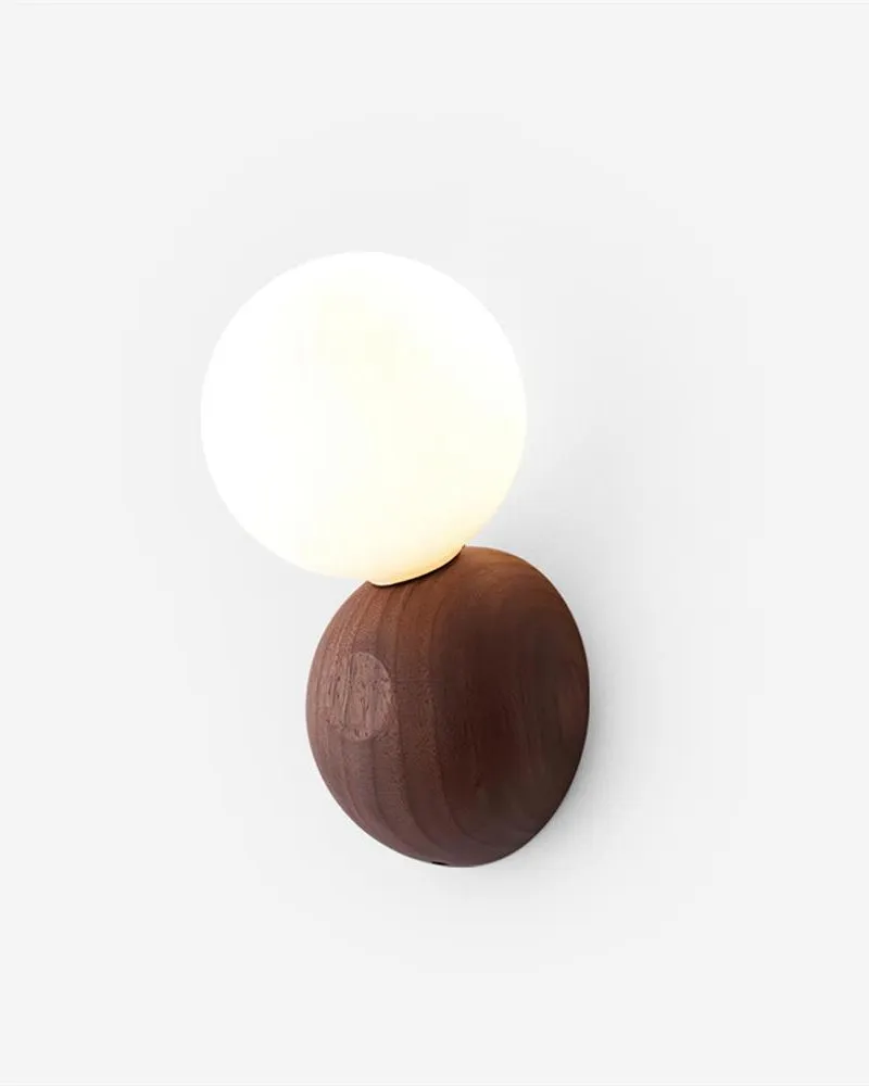 Wall Sconce Opal Glass and Wood | Ranoui