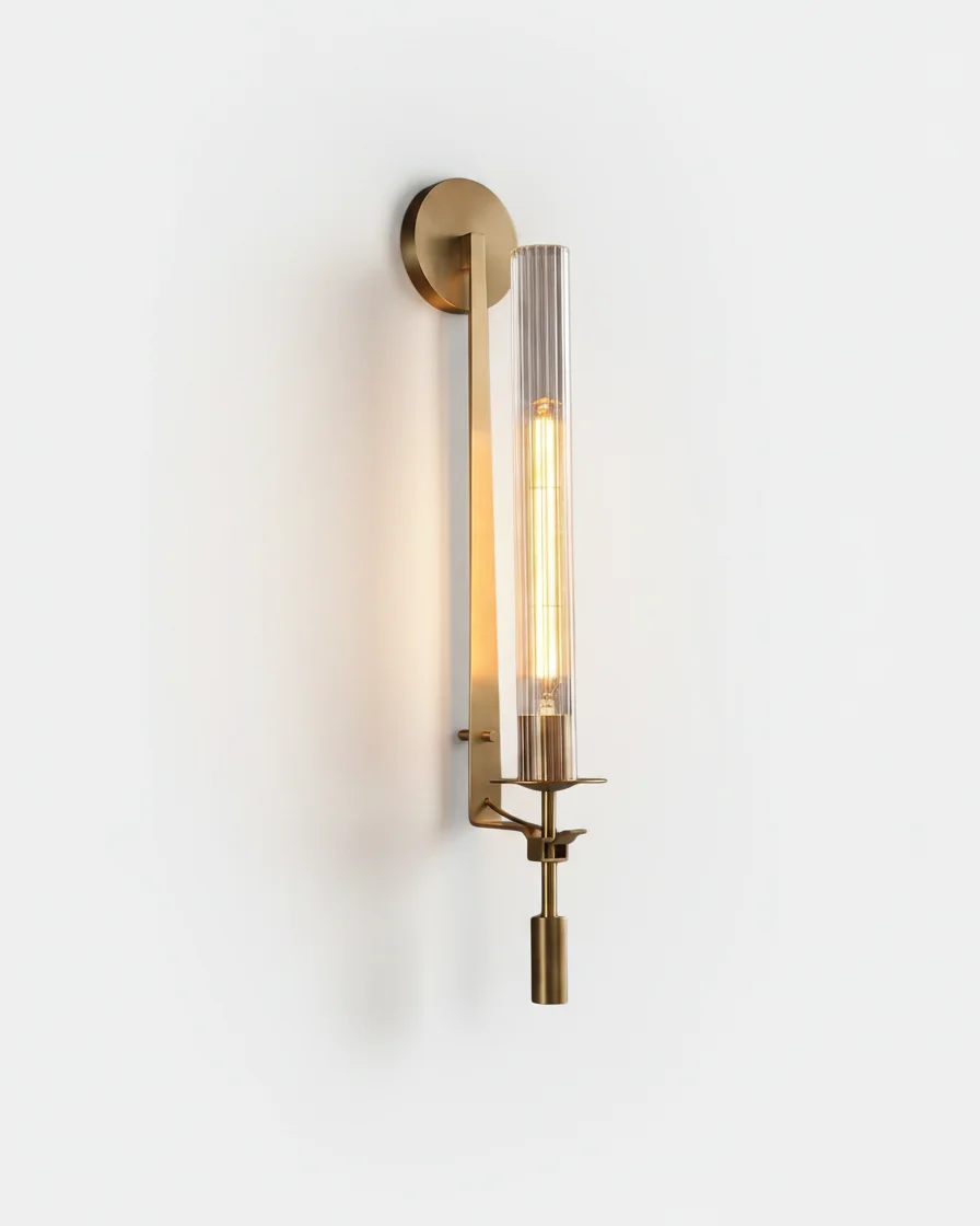 Wall Sconce Fluted Glass Torch | Wilio