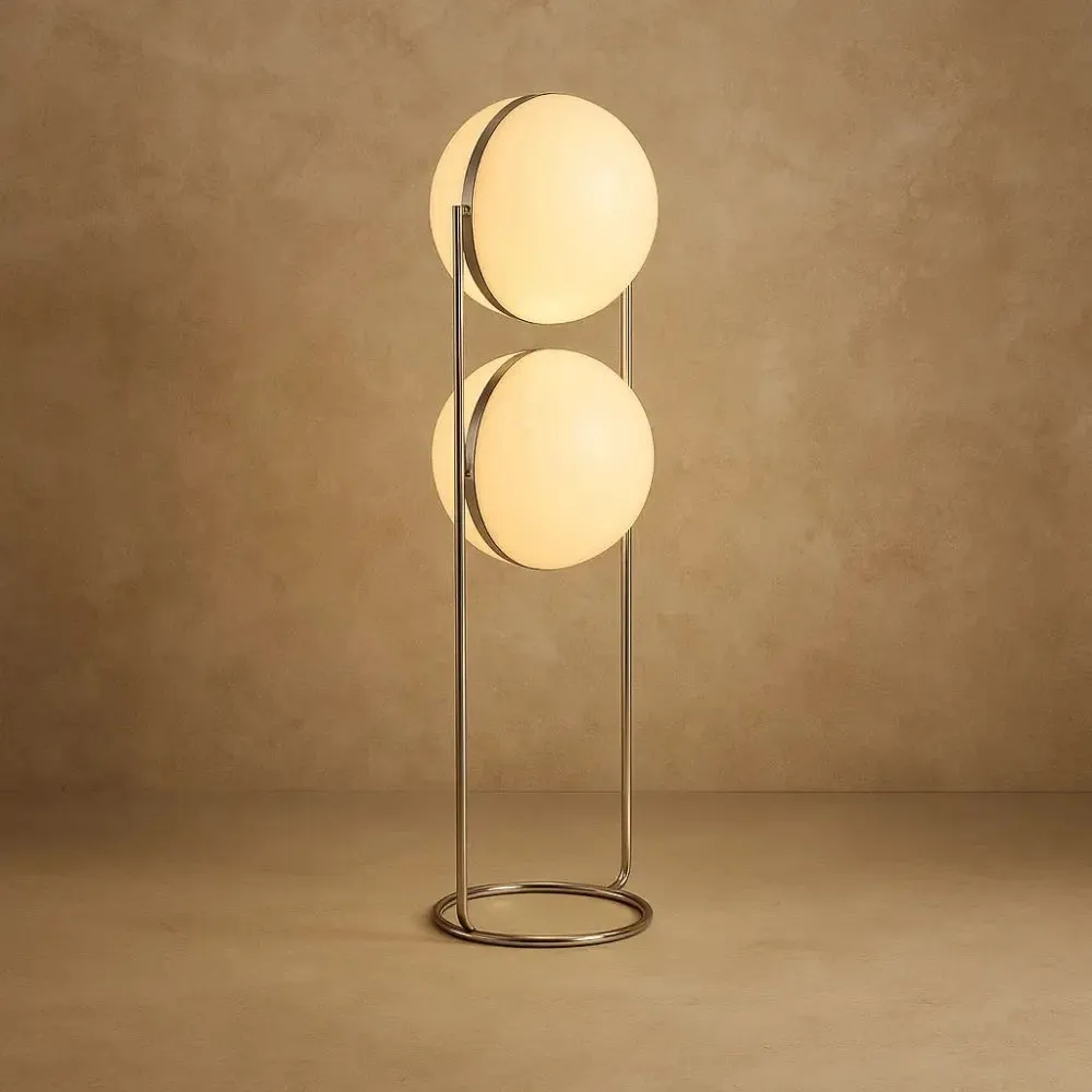 Floor Lamp with Opal Glass Globes | Halven