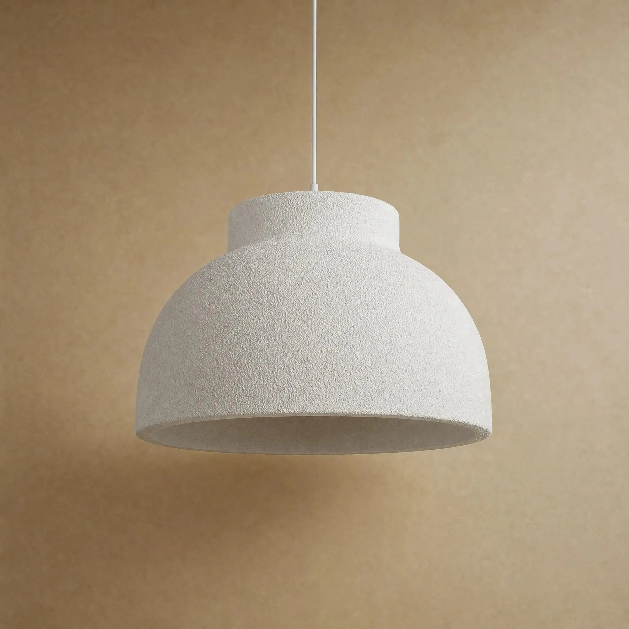 Pendant Light Plaster Wabi-Sabi Moon Bowl | Nivoya