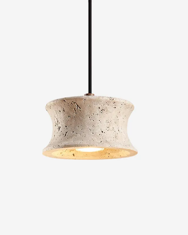 Pendant Light Travertine and Walnut Wood | Kio