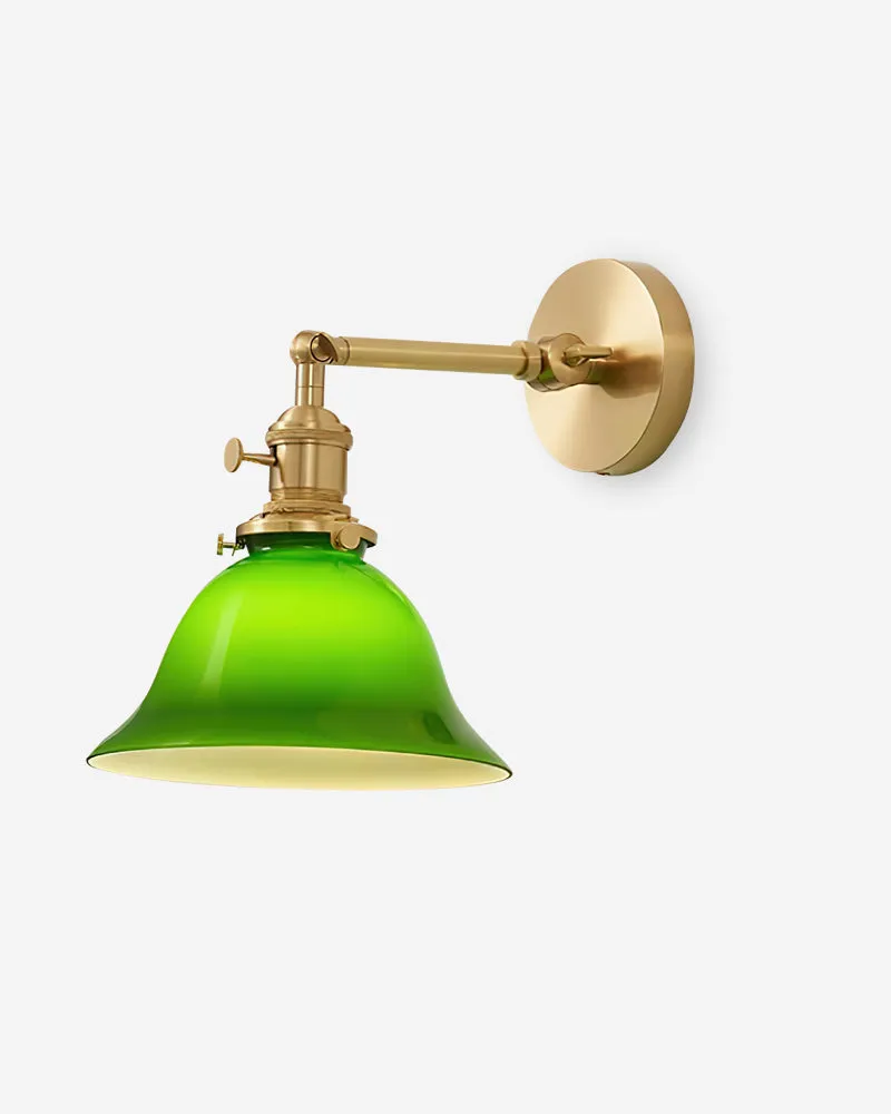 Wall Sconce Brass and Green Glass | Boro