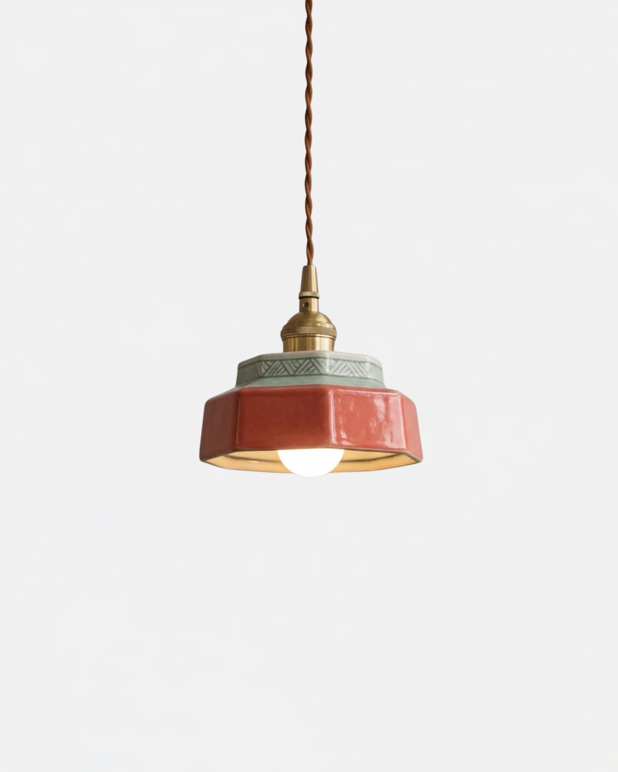 Pendant Light Ceramic and Brass | Vika