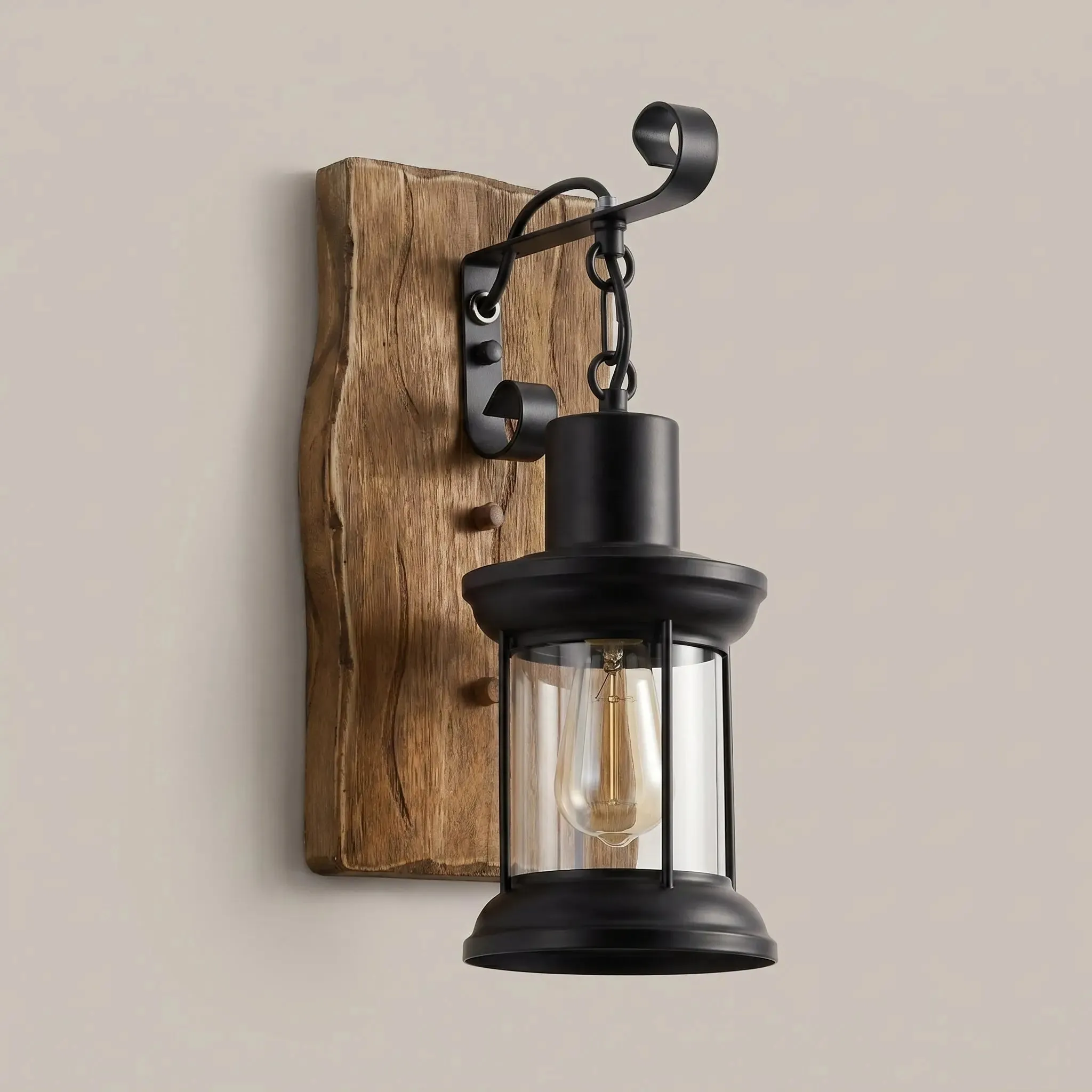 Wall Sconce in Wood and Glass | Rustéa