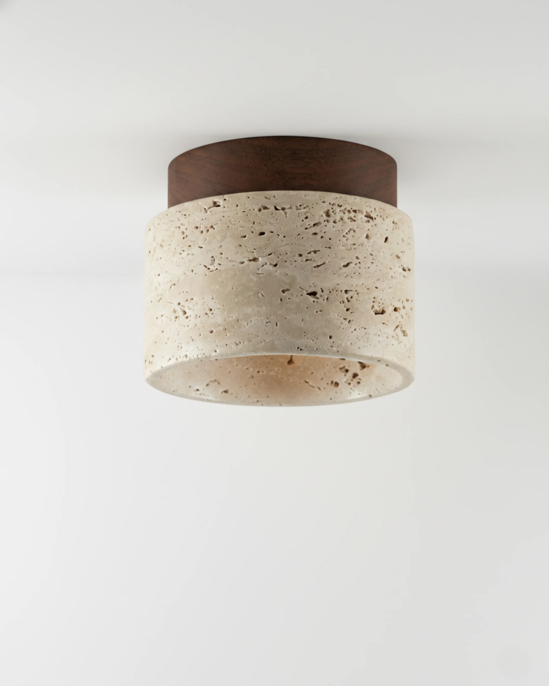 Ceiling Light Travertine and Walnut