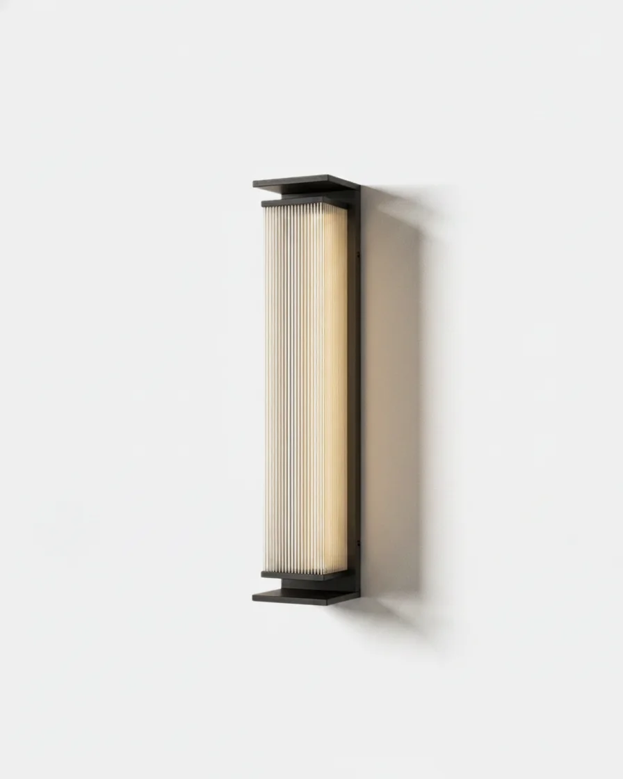 Outdoor Wall Light Fluted Metal Column | Xeda