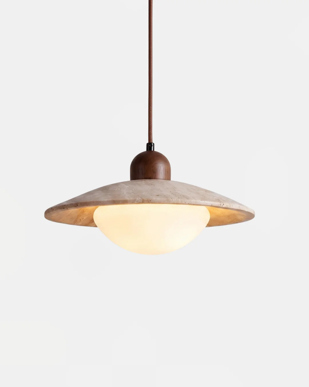 Pendant Light Travertine and Opal Glass | Gira