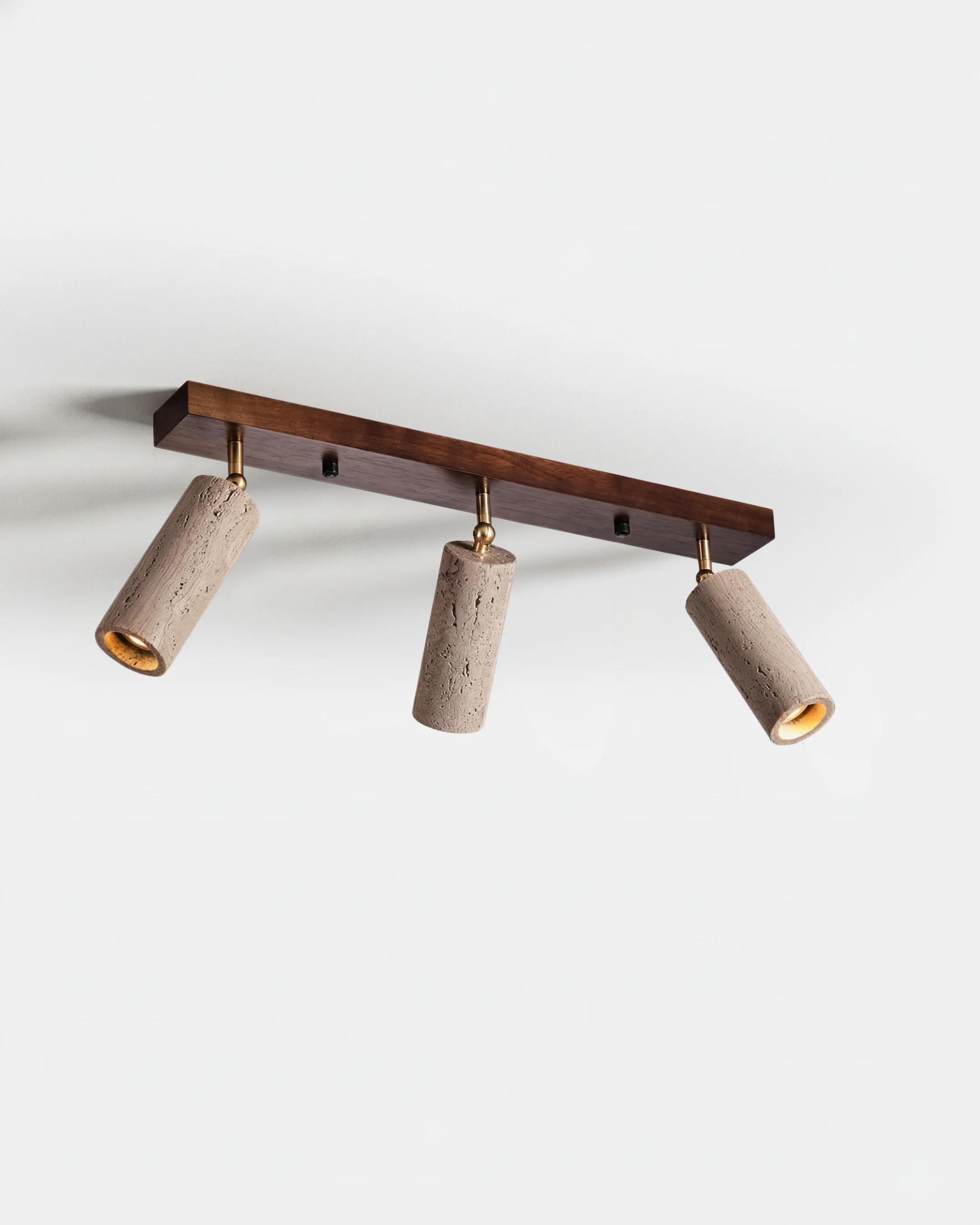 Ceiling Light Travertine and Solid Wood | Bera