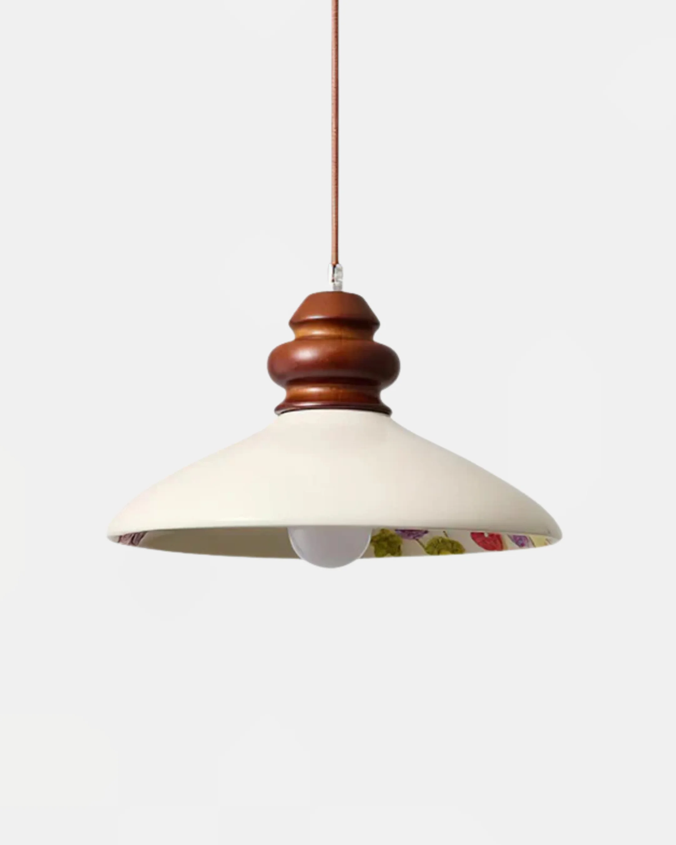 Pendant Light Ceramic with Floral Interior | Naupli