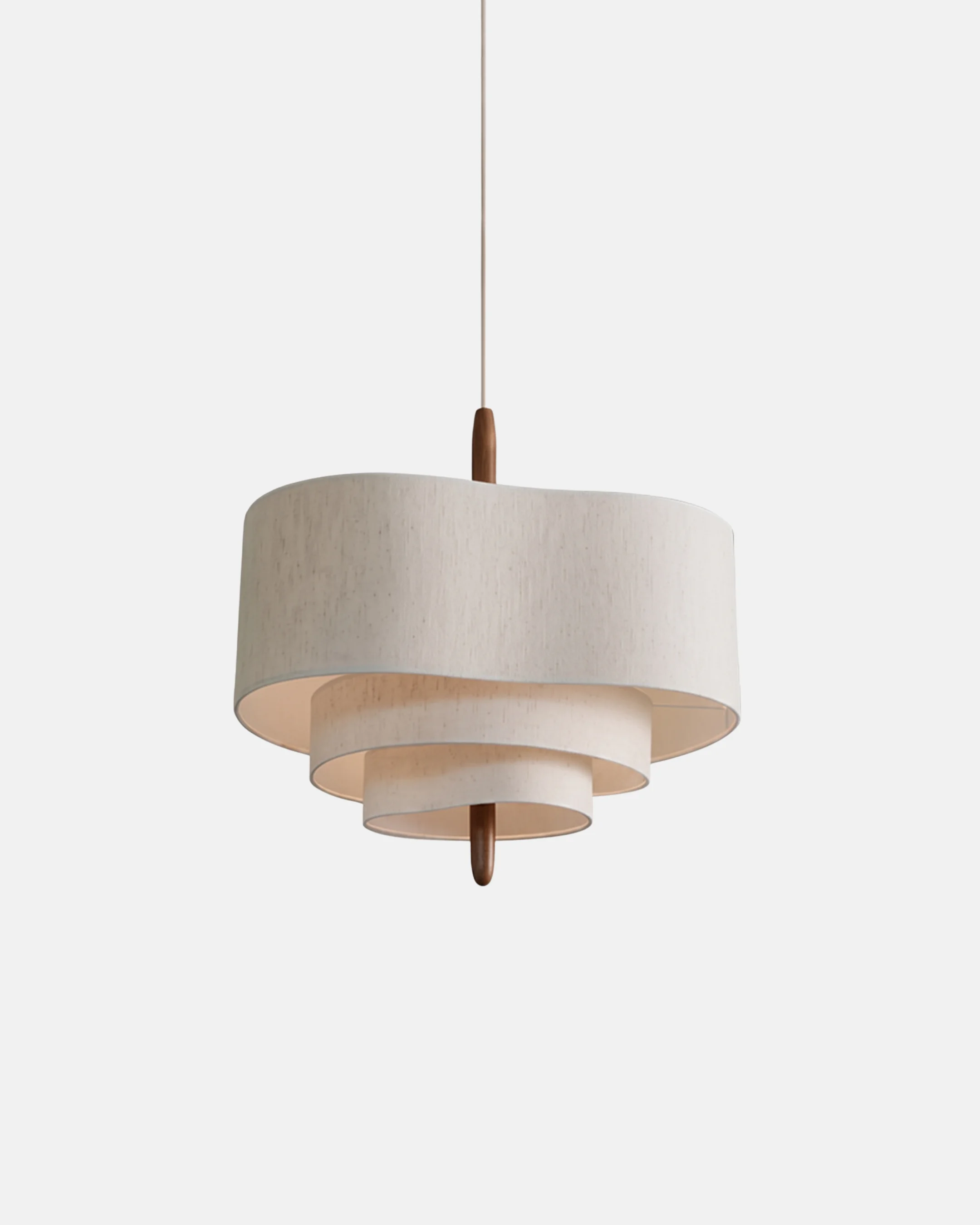Pendant Light Tiered Fabric and Wood | Sutini