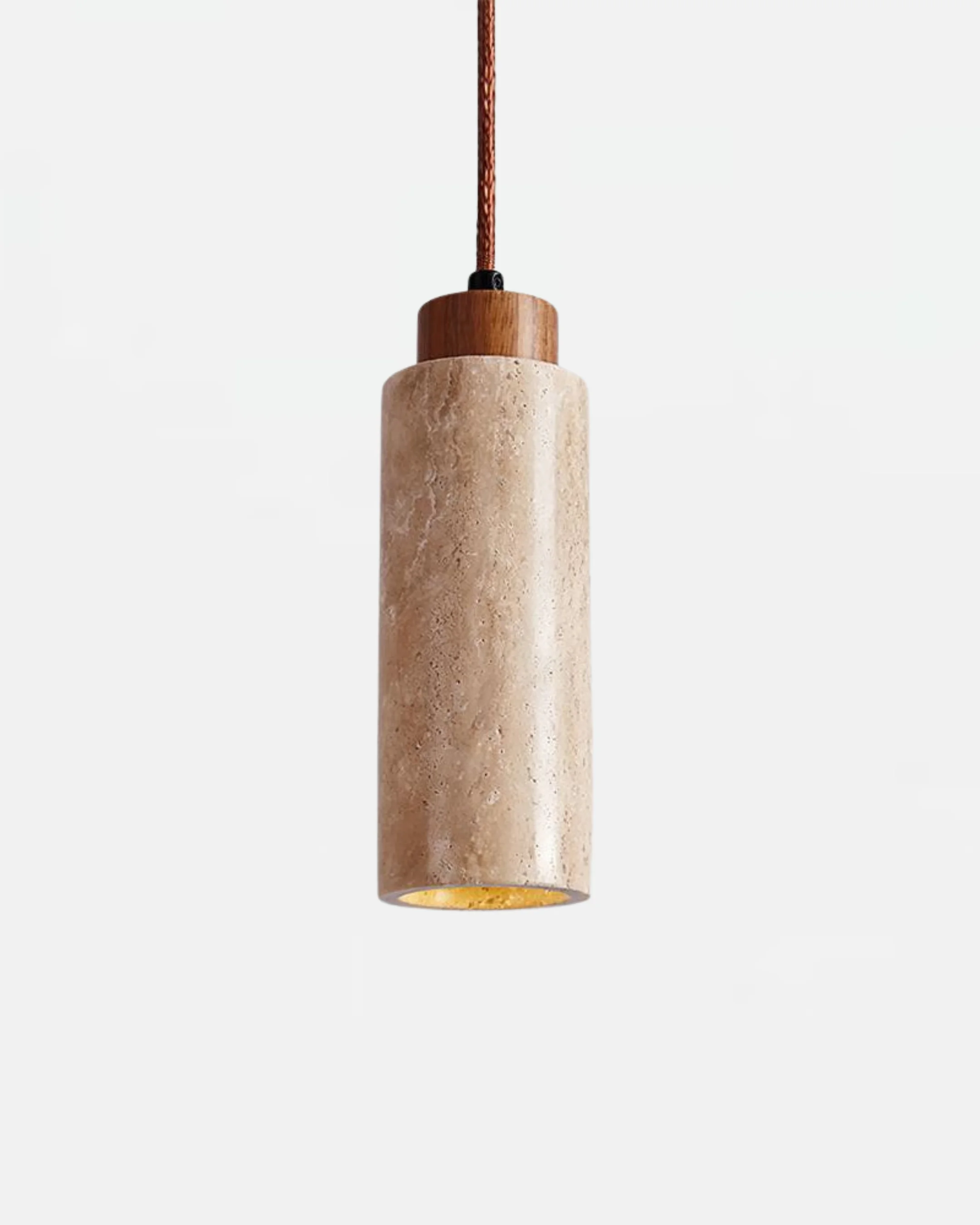 Pendant Light in Travertine and Walnut | Eria