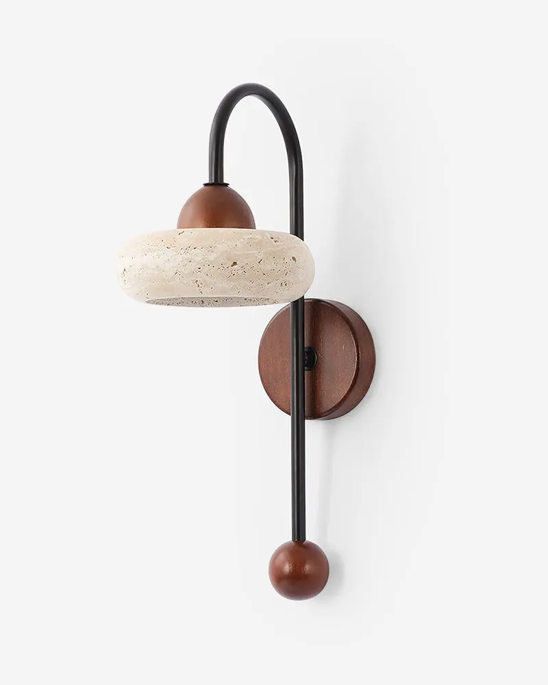 Wall Sconce in Travertine and Walnut | Vilde