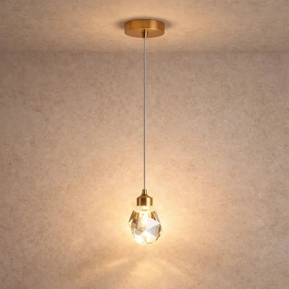 Pendant Light Glass Faceted Crystal | Kaelune