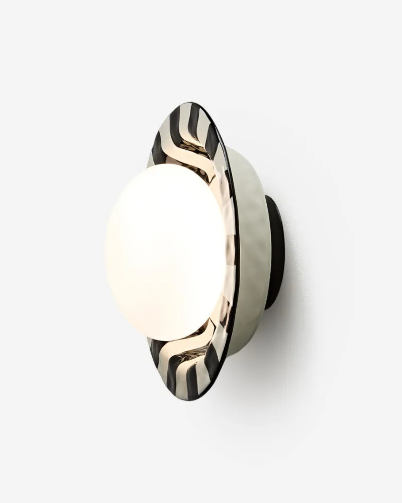 Wall Sconce Ceramic with Opal Glass Globe | Gano