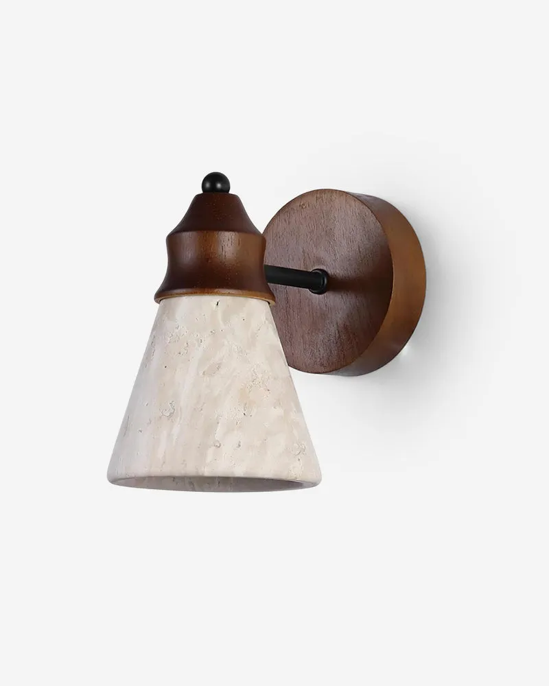 Wall Sconce Travertine and Walnut Wood | Ora