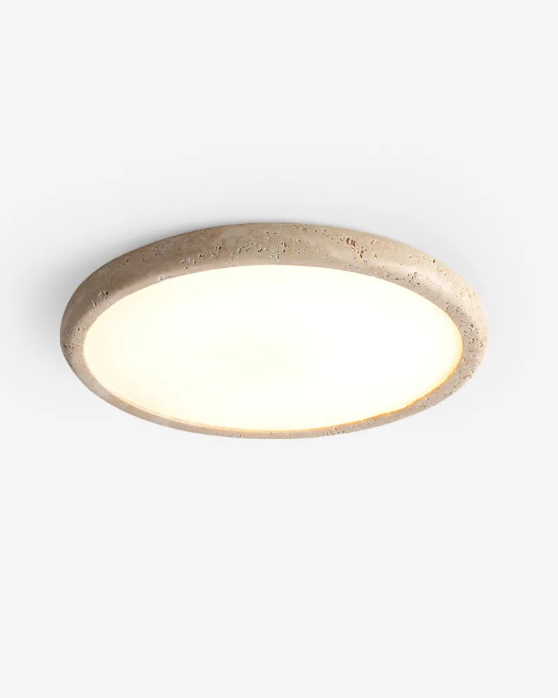 Ceiling Light Travertine Round Flush Mount | Zelia