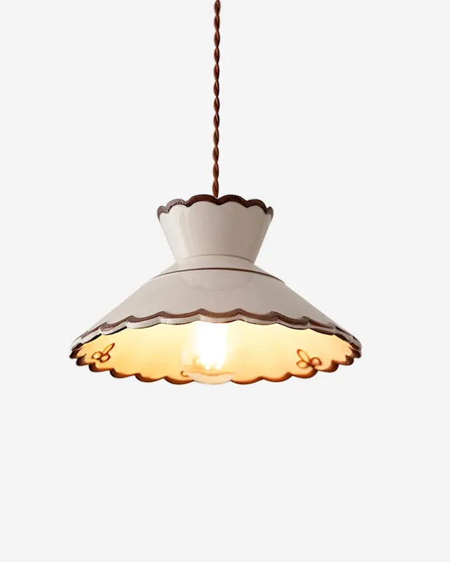 Pendant Light Ceramic Pleated Shade | Luki