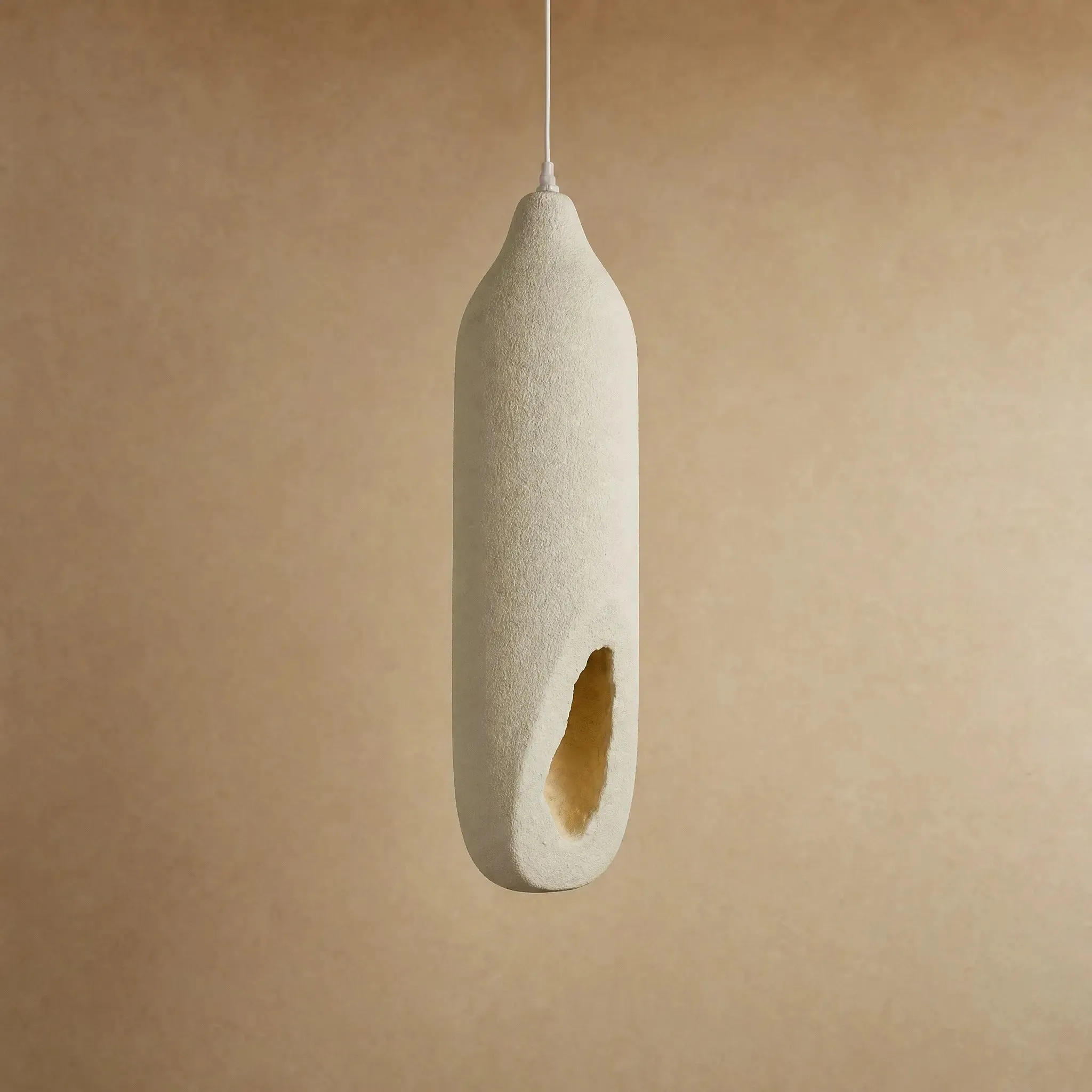 Pendant Light Textured Ivory Column | Golenza