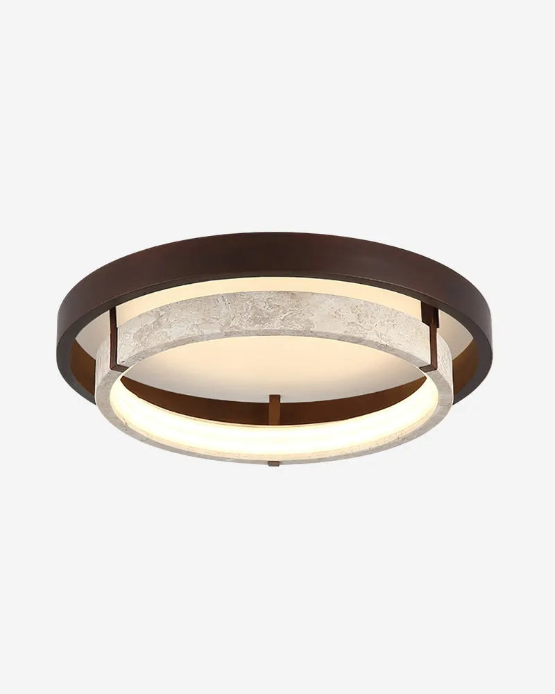 Ceiling Light Travertine and Walnut Wood | Nomi