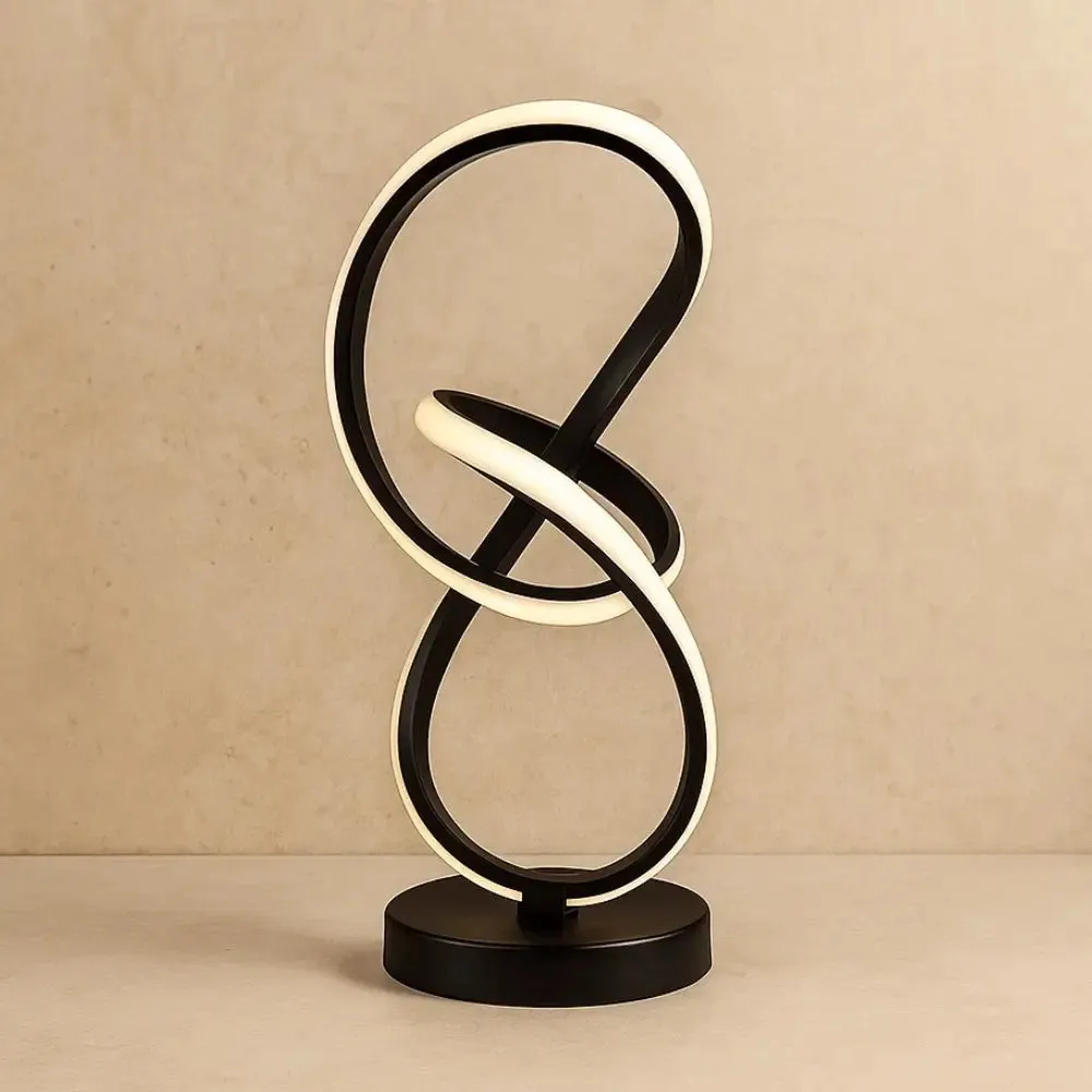 Table Lamp Aluminum Sculptural Loop | Enlacia