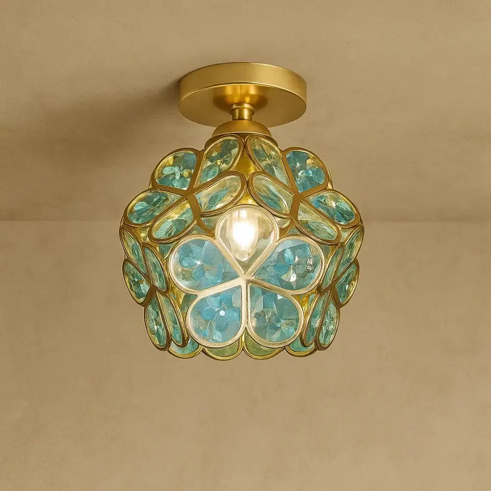 Ceiling Light Faceted Glass Fixture | Cristalia